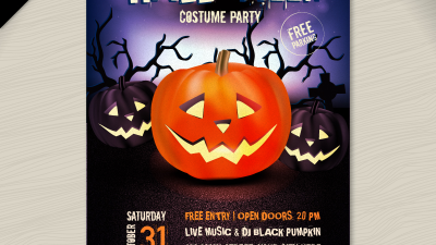 【Design】ハロウィンのポスター用テンプレート［10 Awesome Halloween Posters］テキストを編集するだけで印刷OK！