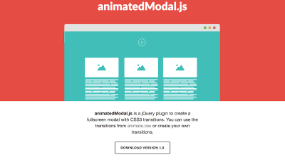 【jQuery】指定したアニメーションでモーダルウィンドウが表示される［animatedModal.js］の使い方