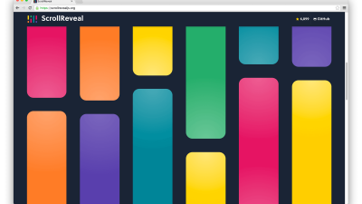 【JavaScript】ページのスクロールに合わせて要素を動かす［ScrollReveal］の使い方（4.0.9対応）
