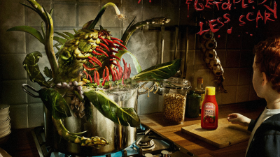 【ADS】トマトケチャップの［WERDER］の「Makes vegetables less scary.」キャンペーン広告。