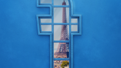 【ADS】各SNSのロゴを使った旅行代理点のプリント広告