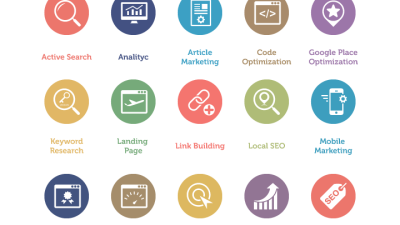 SEOに関連したフラットデザインのアイコンセット［60 SEO Services Icons］を紹介します。