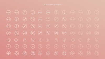 【ICON】全84種類のラインタイプのアイコンセット［Line Arrow Icons］が無料で配布されています。