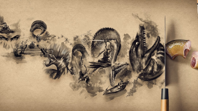 【ADS】キッチン用品ブランドの［BRINOX］の鋭い切れ味のナイフの広告。