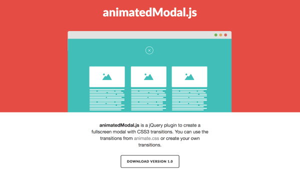 【jQuery】指定したアニメーションでモーダルウィンドウが表示される［animatedModal.js］の使い方