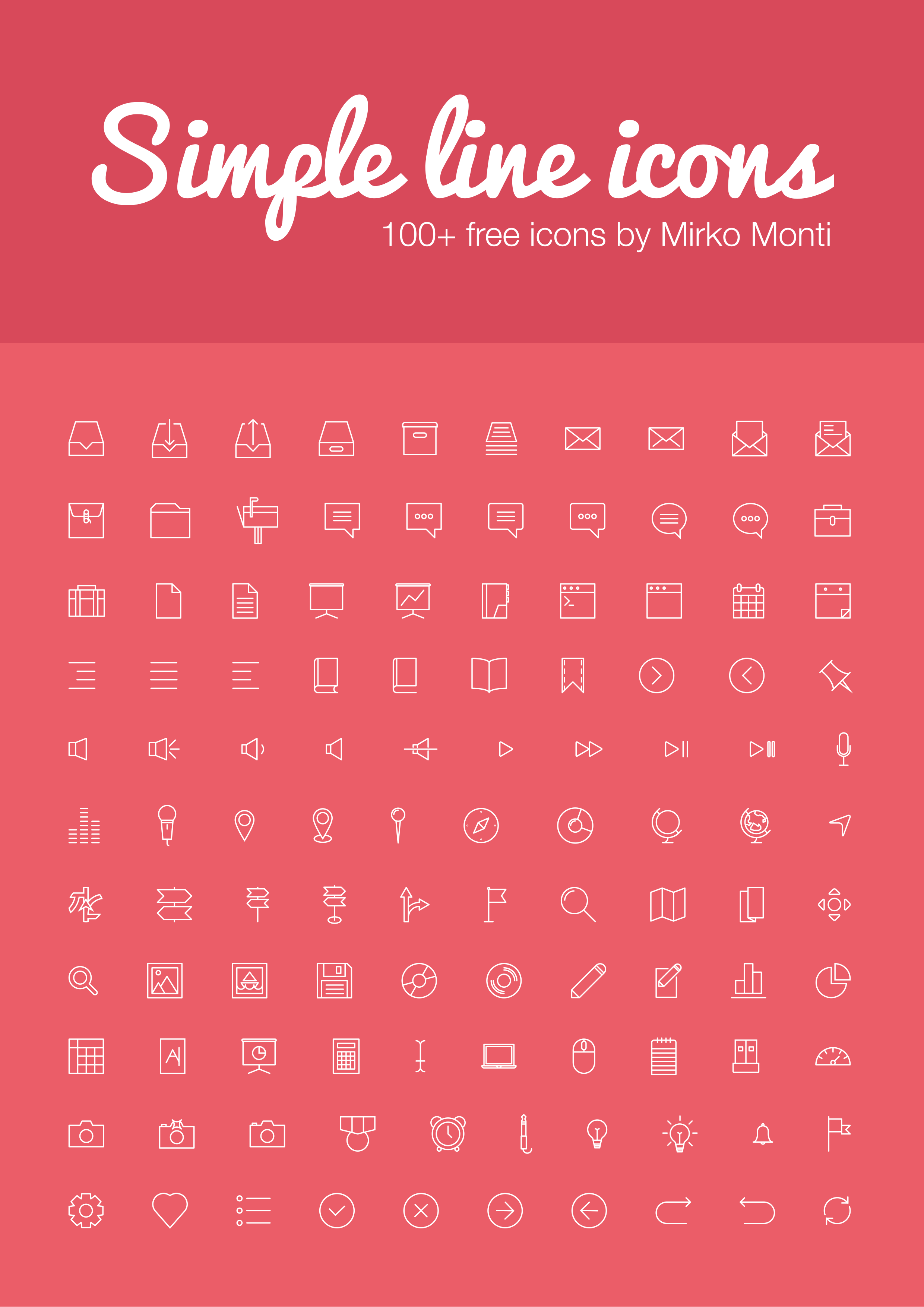 Simple line icons by Mirko Monti