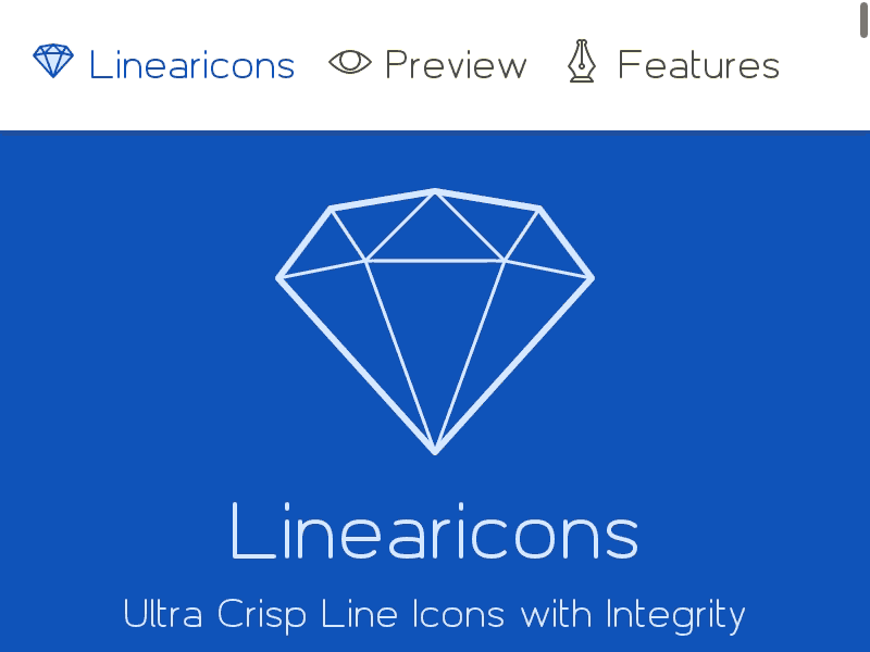 Linearicons Website - Ultra Crisp Line Icons with Integrity