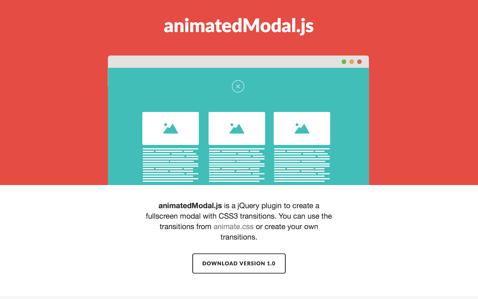 Jquery 指定したアニメーションでモーダルウィンドウが表示される Animatedmodal Js の使い方 株式会社オンズ